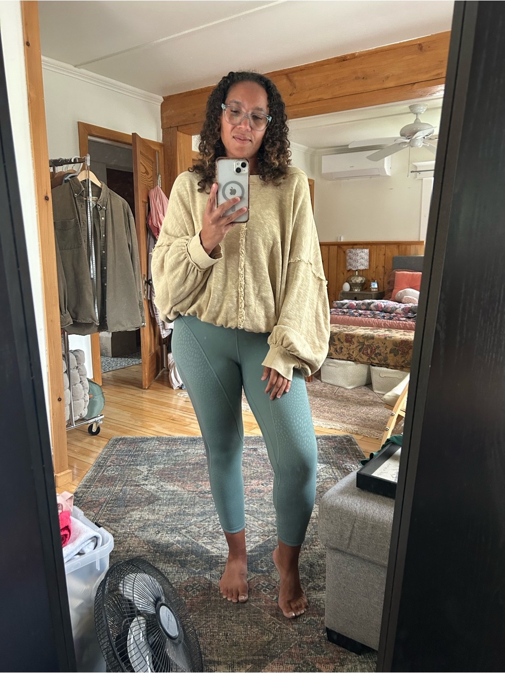 Free People Bubble Up Oversized Beige Pullover Sweater